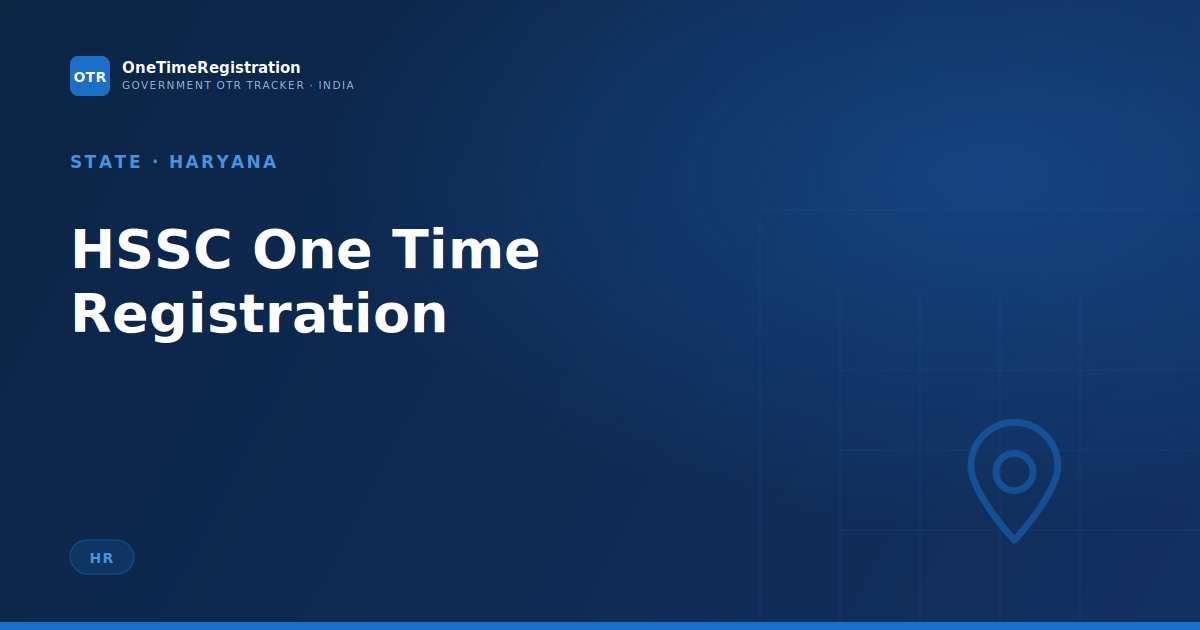 HSSC One Time Registration